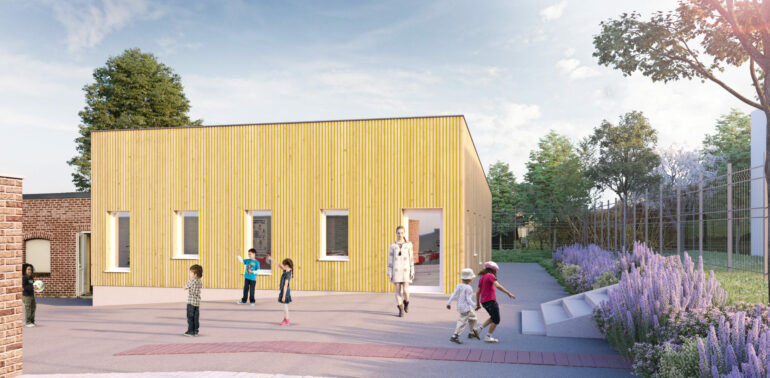 Début des travaux de la cantine scolaire de Sains-du-Nord