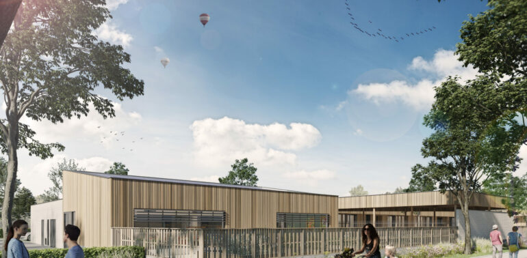 La Sentinelle. Réception pour la construction d’un restaurant scolaire.